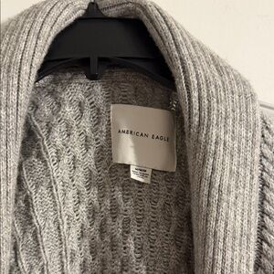 American Eagle Gray Knit Cardigan